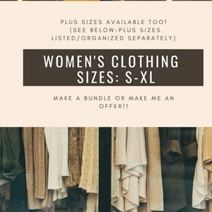 Women's Clothes Sizes: Small - XL